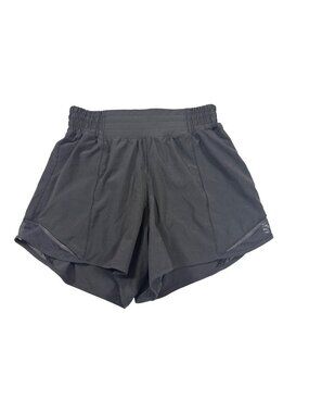 Lululemon Womens Black Running Shorts With Waistband Details Size 4 (AA653)